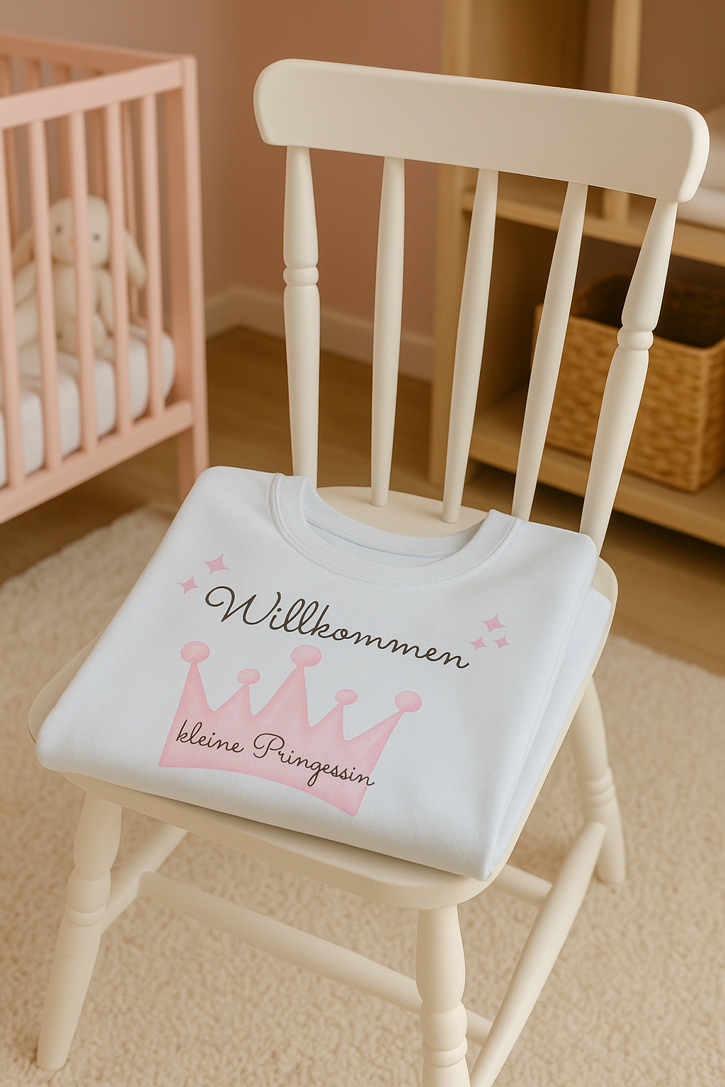 Willkommen kleine Prinzessin Sweatshirt – Süßes Schwangerschaft & Baby Sweatshirt – Geschenk zur Geburt Mädchen