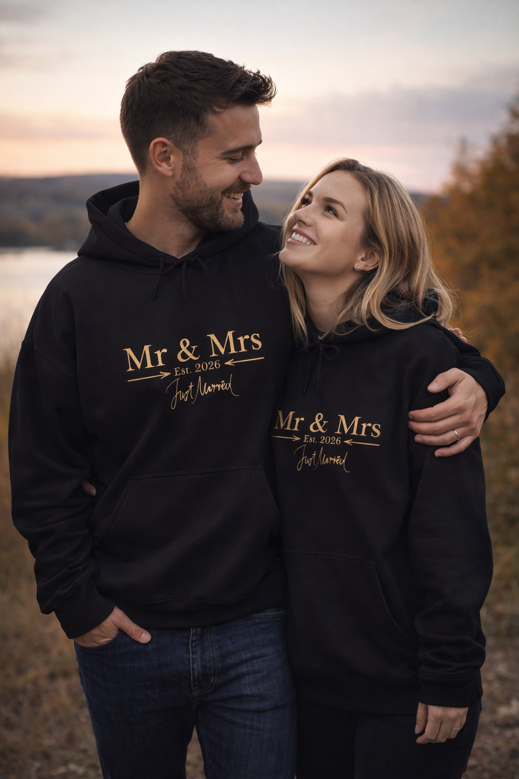Hoodie „Mr & Mrs Est. 2026“ – Hochzeits Hoodie für Paare – Just Married Geschenk