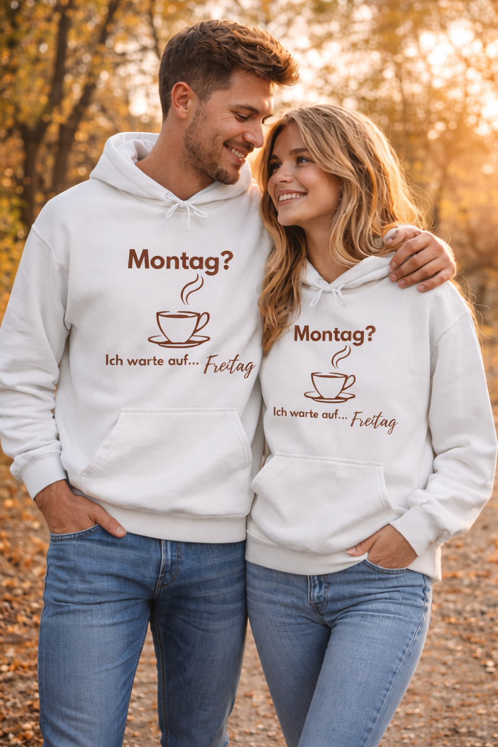 Montag? Ich warte auf Freitag Hoodie – Lustiger Kaffee Hoodie – Cozy Hoodie für Alltag & Büro