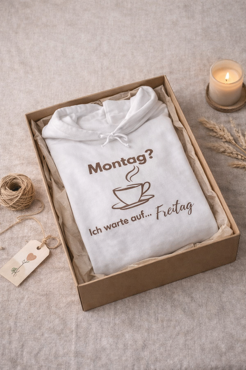 Montag? Ich warte auf Freitag Hoodie – Lustiger Kaffee Hoodie – Cozy Hoodie für Alltag & Büro