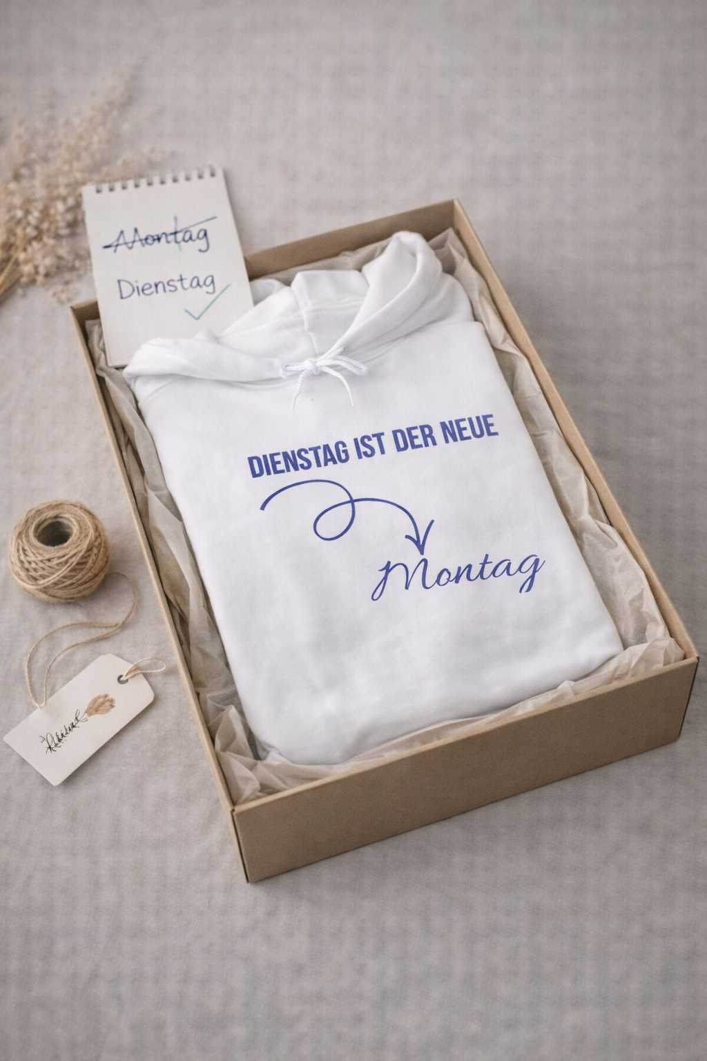 Dienstag ist der neue Montag Hoodie – Lustiger Spruch Hoodie – Cozy Hoodie für Alltag & Büro