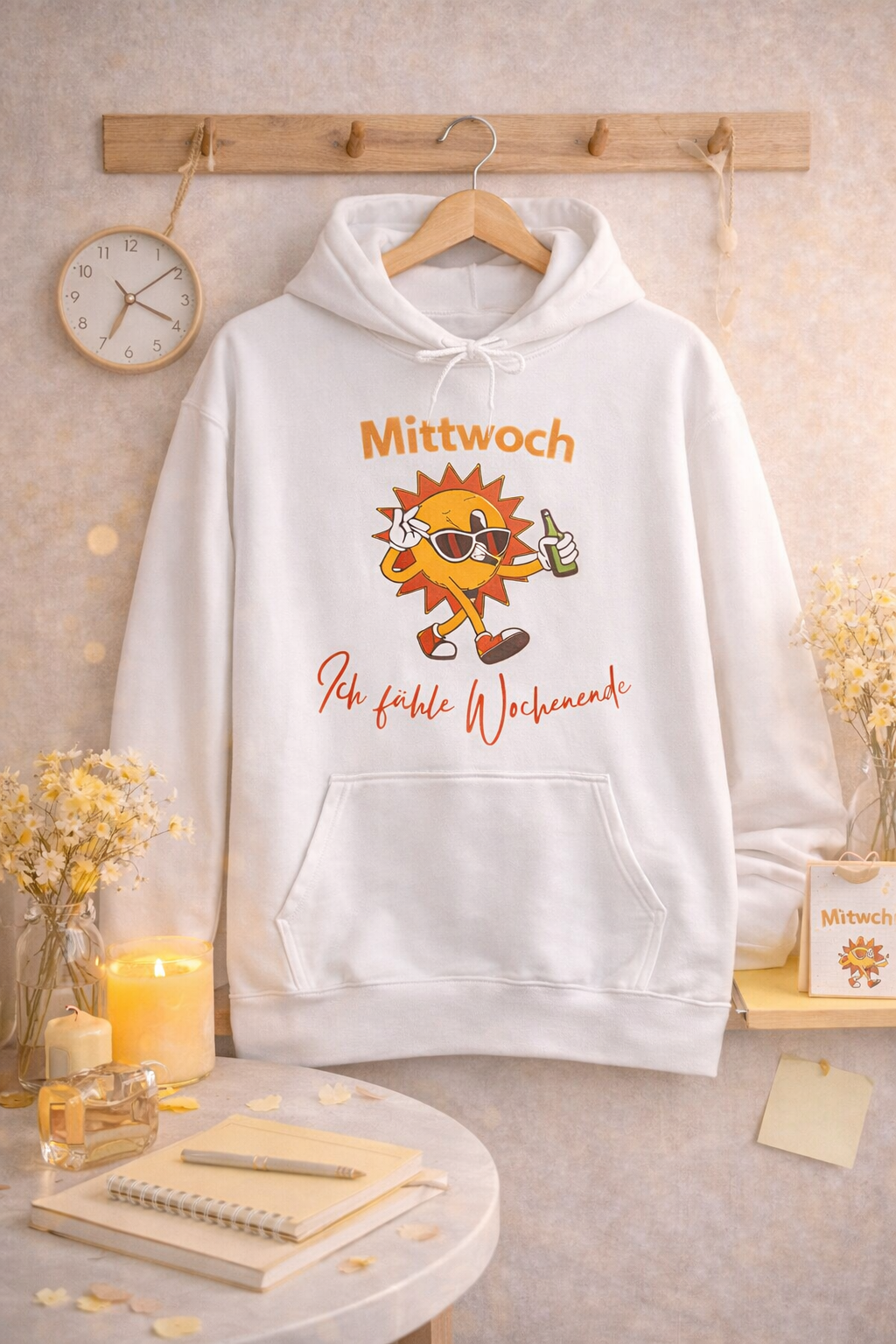 Mittwoch ich fühle Wochenende Hoodie – Lustiger Hoodie Wochentag – Büro Humor Hoodie – Geschenk Kollegen – Hoodie mit Spruch