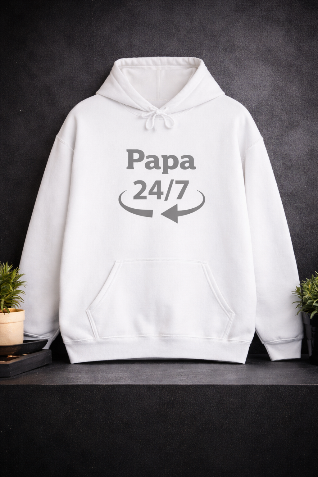 Papa 24/7 Hoodie – Geschenk für Papa – Cooler Kapuzenpullover für Väter – Vatertag Geschenk