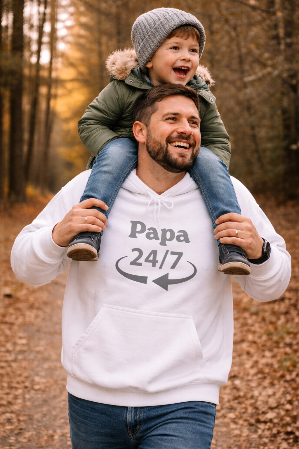 Papa 24/7 Hoodie – Geschenk für Papa – Cooler Kapuzenpullover für Väter – Vatertag Geschenk