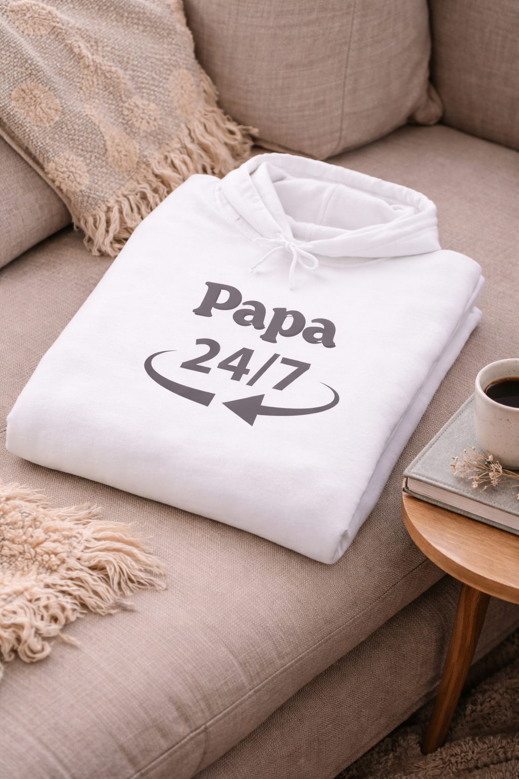 Papa 24/7 Hoodie – Geschenk für Papa – Cooler Kapuzenpullover für Väter – Vatertag Geschenk