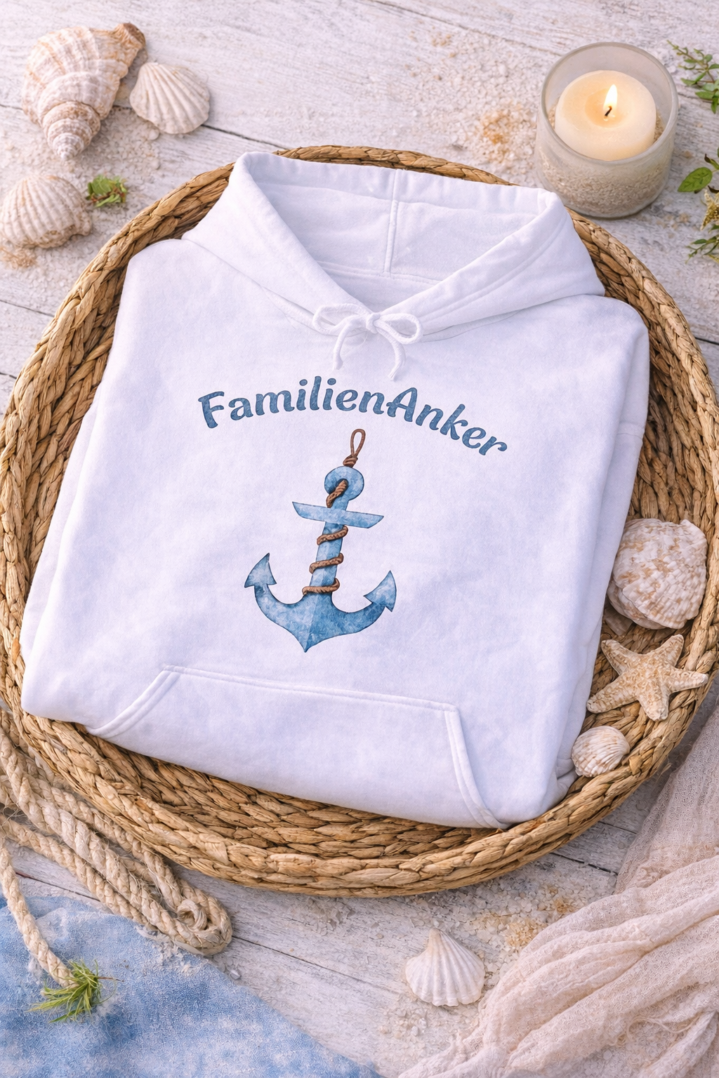 FamilienAnker Hoodie – Geschenk für Papa – Maritimer Kapuzenpullover für Väter – Vatertag Geschenk