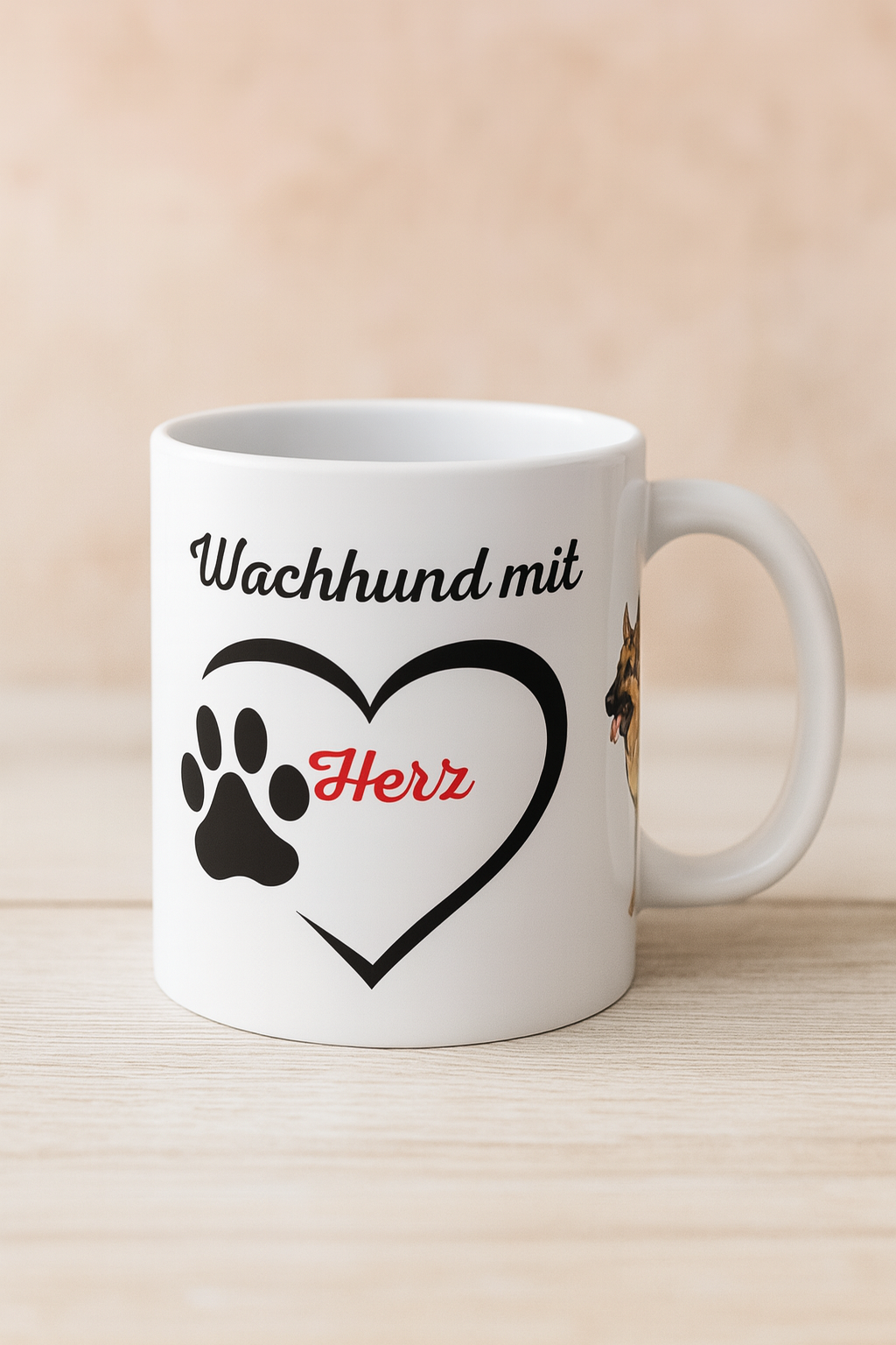 Tasse Deutscher Schäferhund – Wachhund mit Herz | Hundeliebe Geschenk | Schäferhund Tasse 330 ml