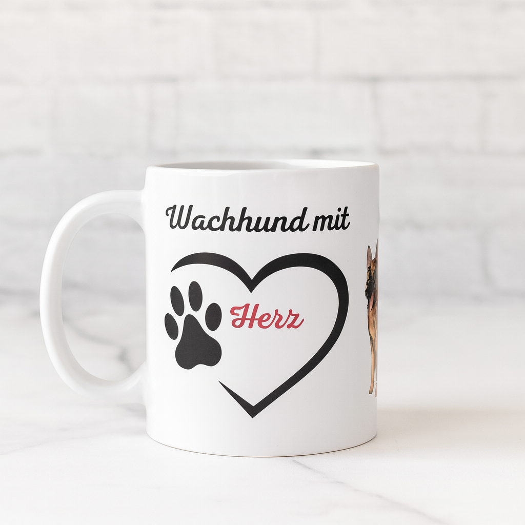 Tasse Deutscher Schäferhund – Wachhund mit Herz | Hundeliebe Geschenk | Schäferhund Tasse 330 ml