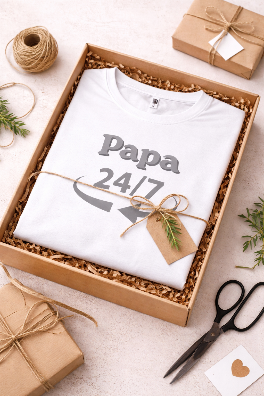 Papa 24/7 T-Shirt Herren Geschenk für Papa Vatertag lustiges Shirt Vater Geschenkidee