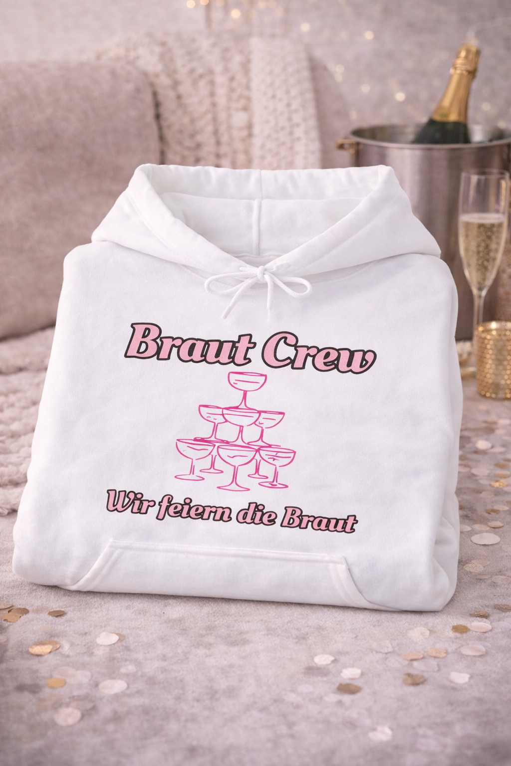 Braut Crew Hoodie – Wir feiern die Braut | JGA Hoodie Frauen | Junggesellinnenabschied Outfit