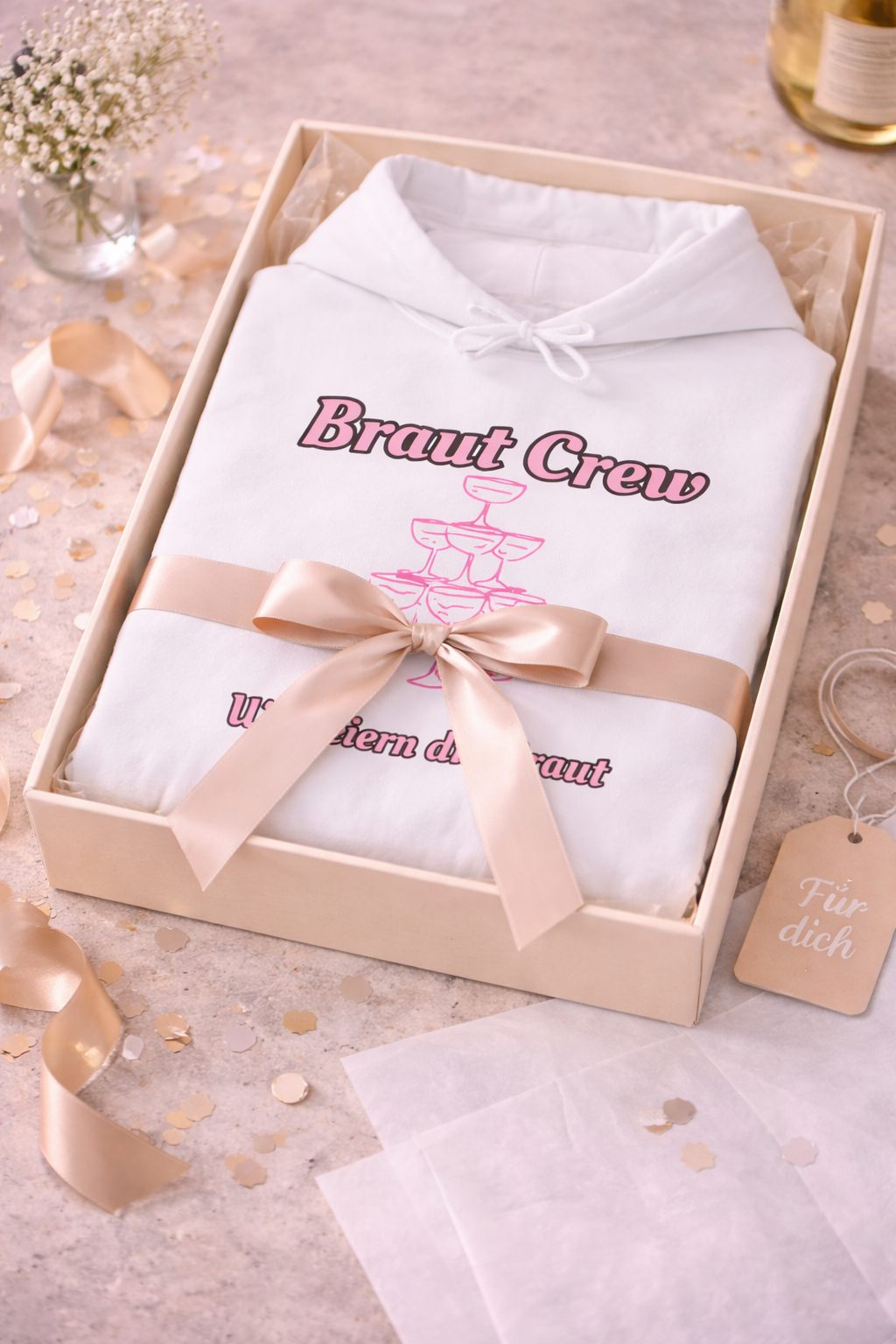 Braut Crew Hoodie – Wir feiern die Braut | JGA Hoodie Frauen | Junggesellinnenabschied Outfit