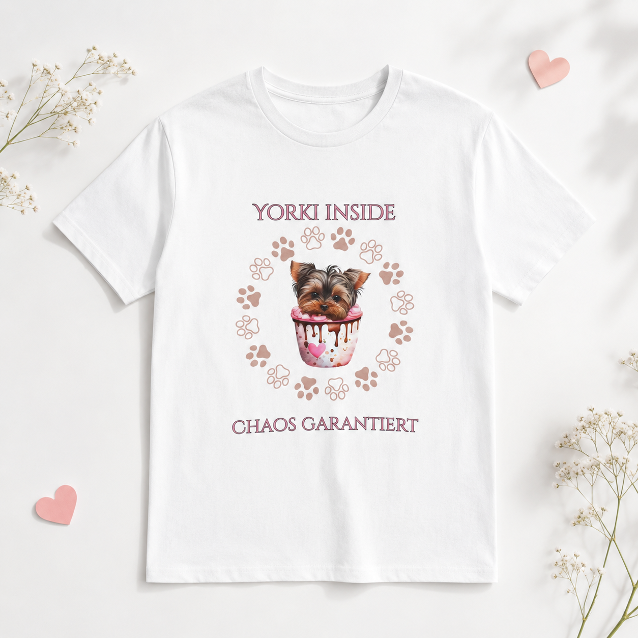 Yorki Inside – Chaos garantiert | Lustiges Yorkshire Terrier T-Shirt für Hundeliebhaber | Hunde Shirt Damen & Herren