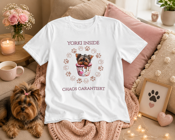 Yorki Inside – Chaos garantiert | Lustiges Yorkshire Terrier T-Shirt für Hundeliebhaber | Hunde Shirt Damen & Herren
