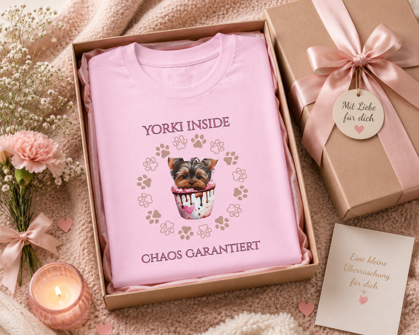 Yorki Inside – Chaos garantiert | Lustiges Yorkshire Terrier T-Shirt für Hundeliebhaber | Hunde Shirt Damen & Herren