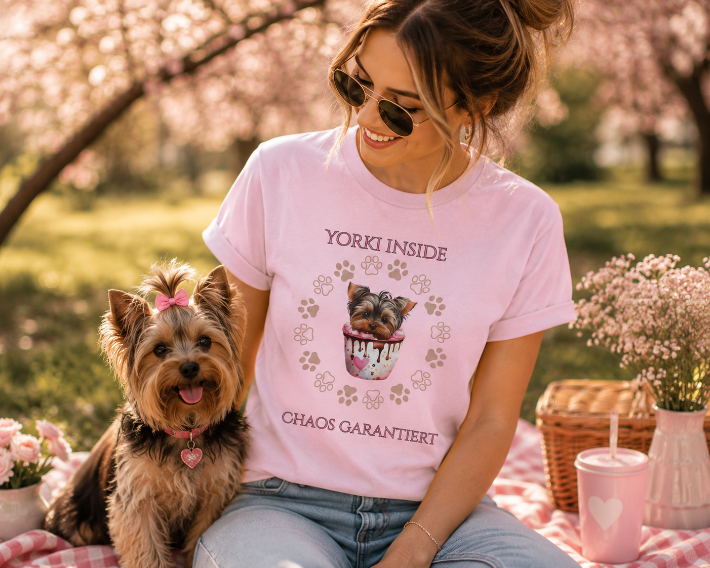 Yorki Inside – Chaos garantiert | Lustiges Yorkshire Terrier T-Shirt für Hundeliebhaber | Hunde Shirt Damen & Herren