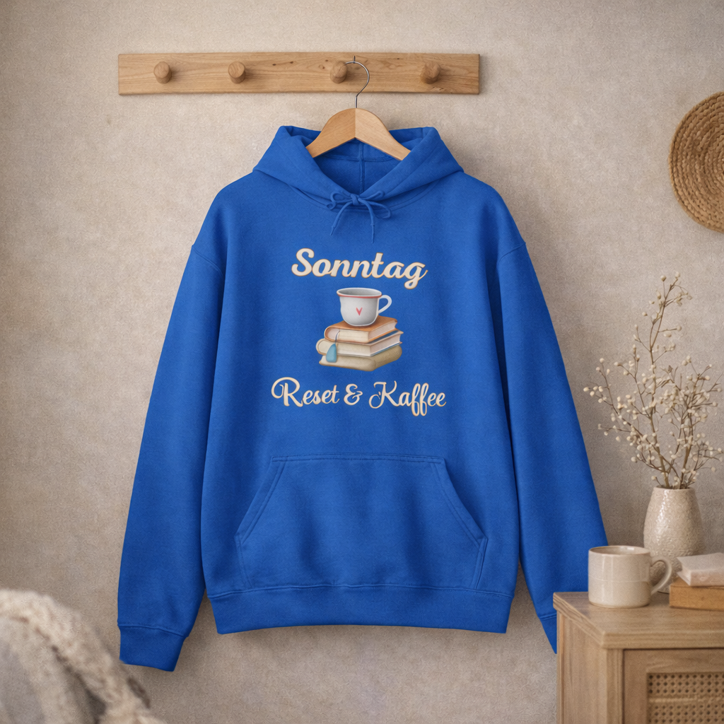Sonntag Ruhe & Kaffee Hoodie – Cozy Kaffee Hoodie – Gemütlicher Sonntag Hoodie Damen & Herren