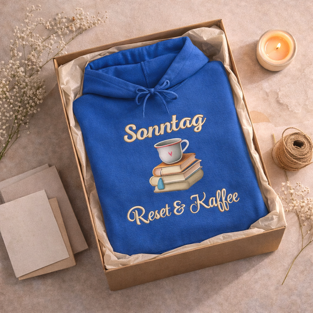 Sonntag Ruhe & Kaffee Hoodie – Cozy Kaffee Hoodie – Gemütlicher Sonntag Hoodie Damen & Herren