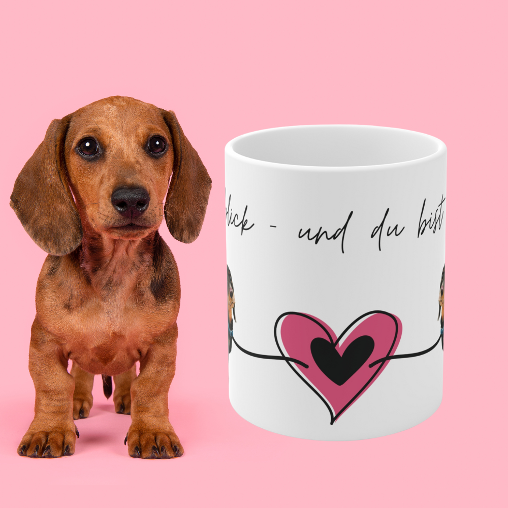 Dackel Tasse – Dackelblick und du bist verloren | Geschenk für Dackelbesitzer | Hundetasse 330 ml