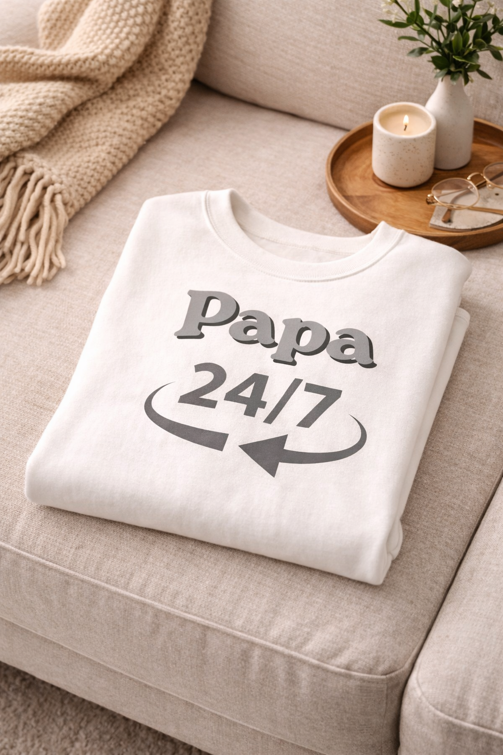 Papa 24/7 Sweatshirt – Geschenk für Papa – Cooler Papa Pullover – Vatertag Geschenk Idee
