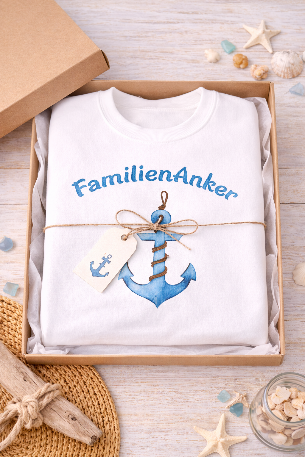 FamilienAnker Sweatshirt – Geschenk für Papa – Maritimes Papa Geschenk – Vatertag Pullover
