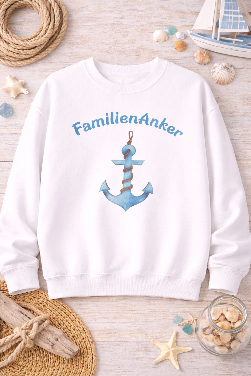FamilienAnker Sweatshirt – Geschenk für Papa – Maritimes Papa Geschenk – Vatertag Pullover