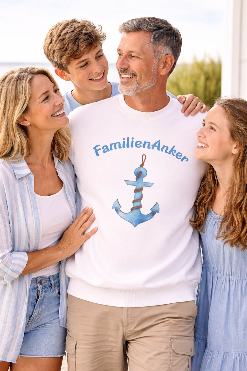 FamilienAnker Sweatshirt – Geschenk für Papa – Maritimes Papa Geschenk – Vatertag Pullover