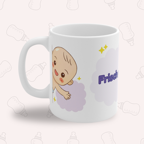 Baby Tasse – Frisch geschlüpft | Geschenk zur Geburt | Lustige Babytasse 330 ml