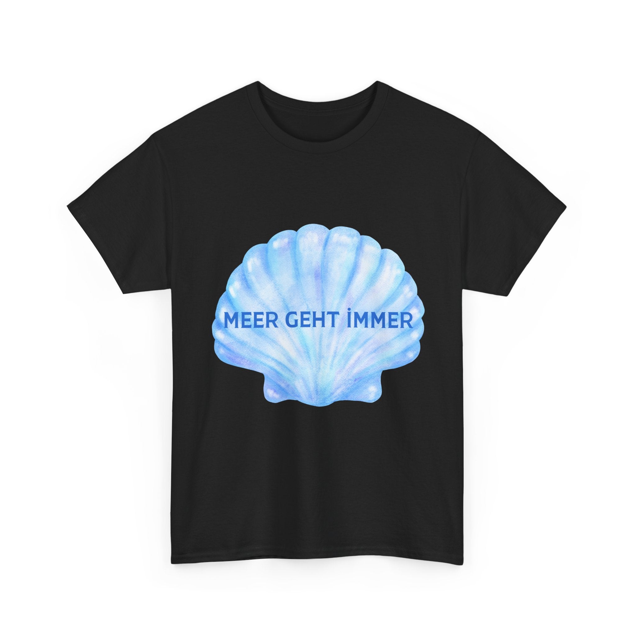 Meer geht immer T-Shirt | Sommer Shirt mit Muschel | Urlaub Meer Strand Shirt Damen Herren