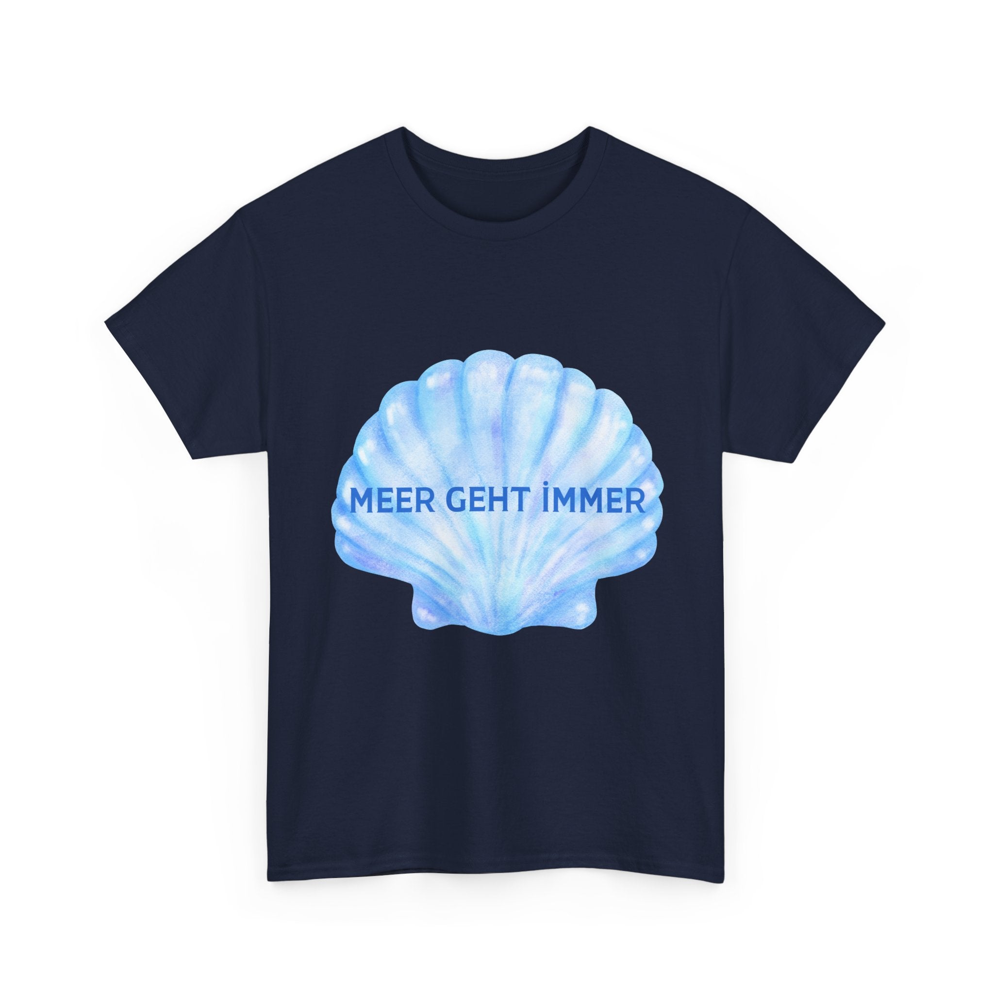 Meer geht immer T-Shirt | Sommer Shirt mit Muschel | Urlaub Meer Strand Shirt Damen Herren