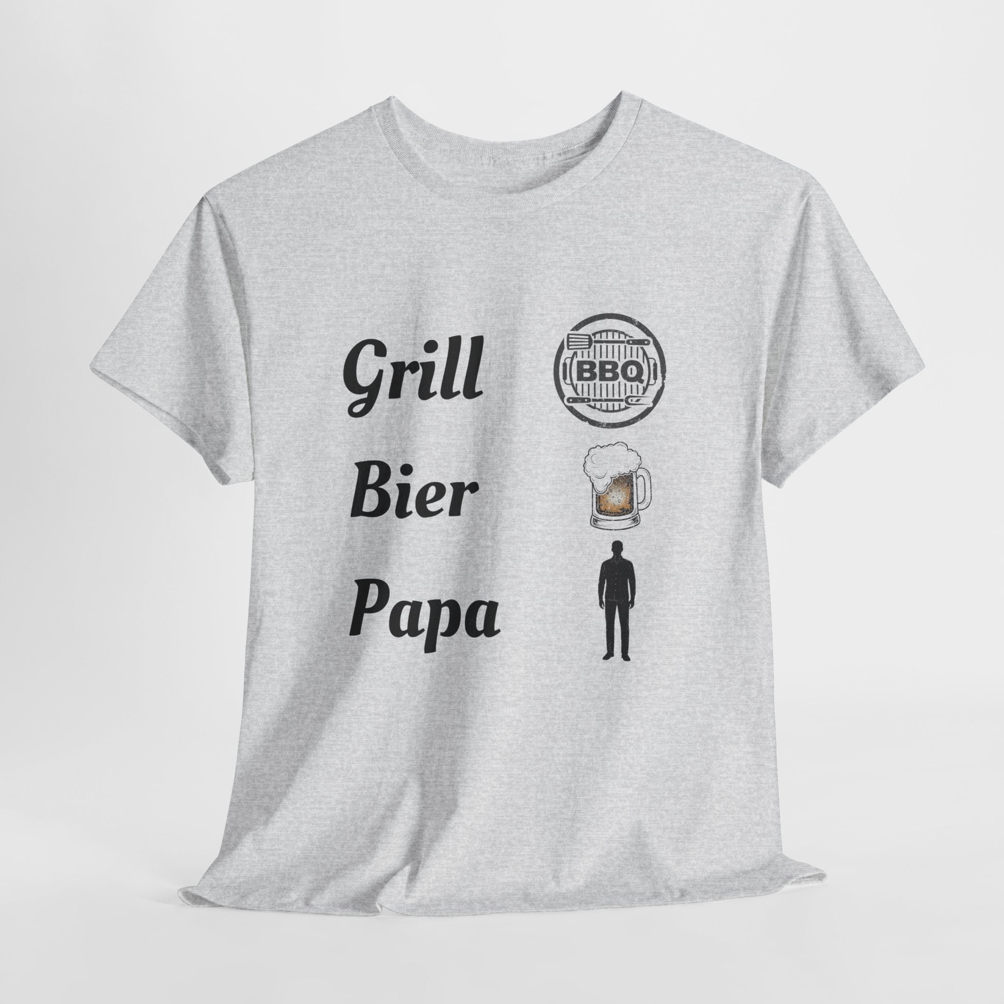 Papa T-Shirt „Grill Bier Papa“ – Lustiges Grillshirt für Väter – BBQ Herren Shirt