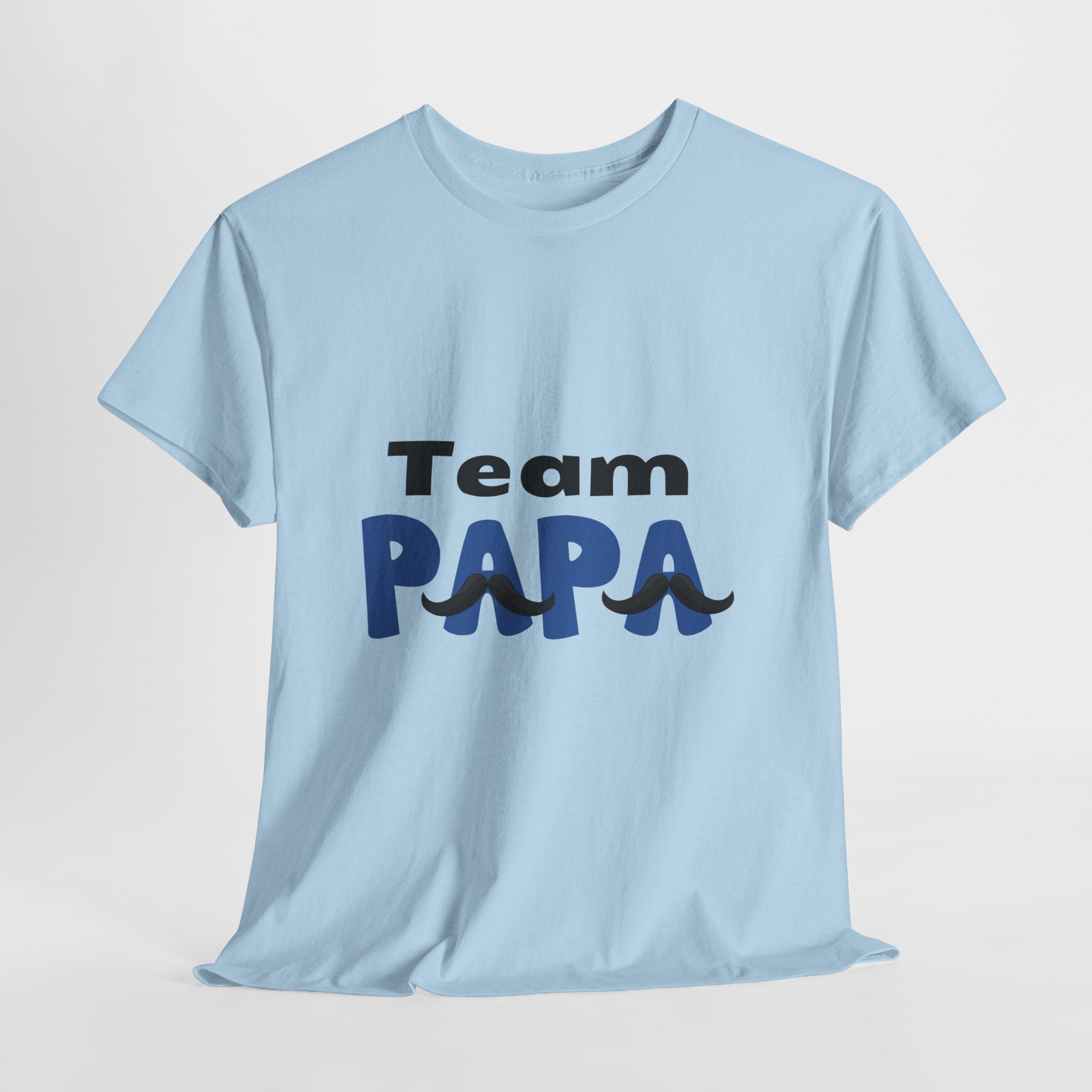 Papa T-Shirt „Team Papa“ – Lustiges Herren Shirt mit Schnurrbart Design – Geschenkidee für Väter