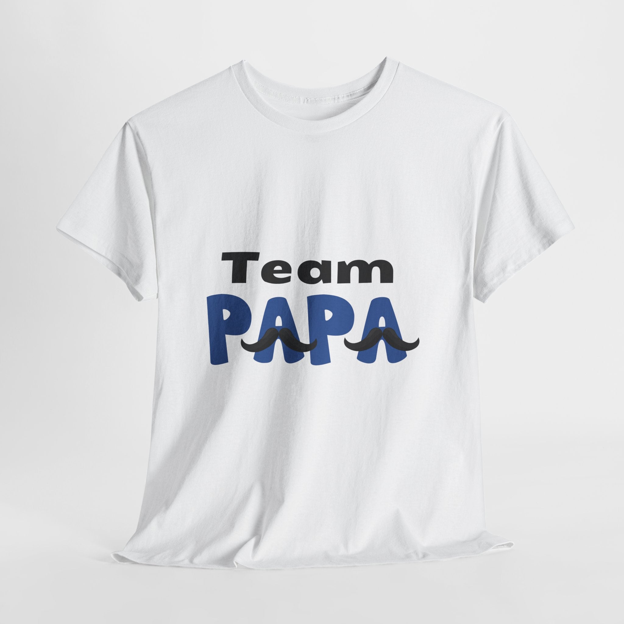 Papa T-Shirt „Team Papa“ – Lustiges Herren Shirt mit Schnurrbart Design – Geschenkidee für Väter