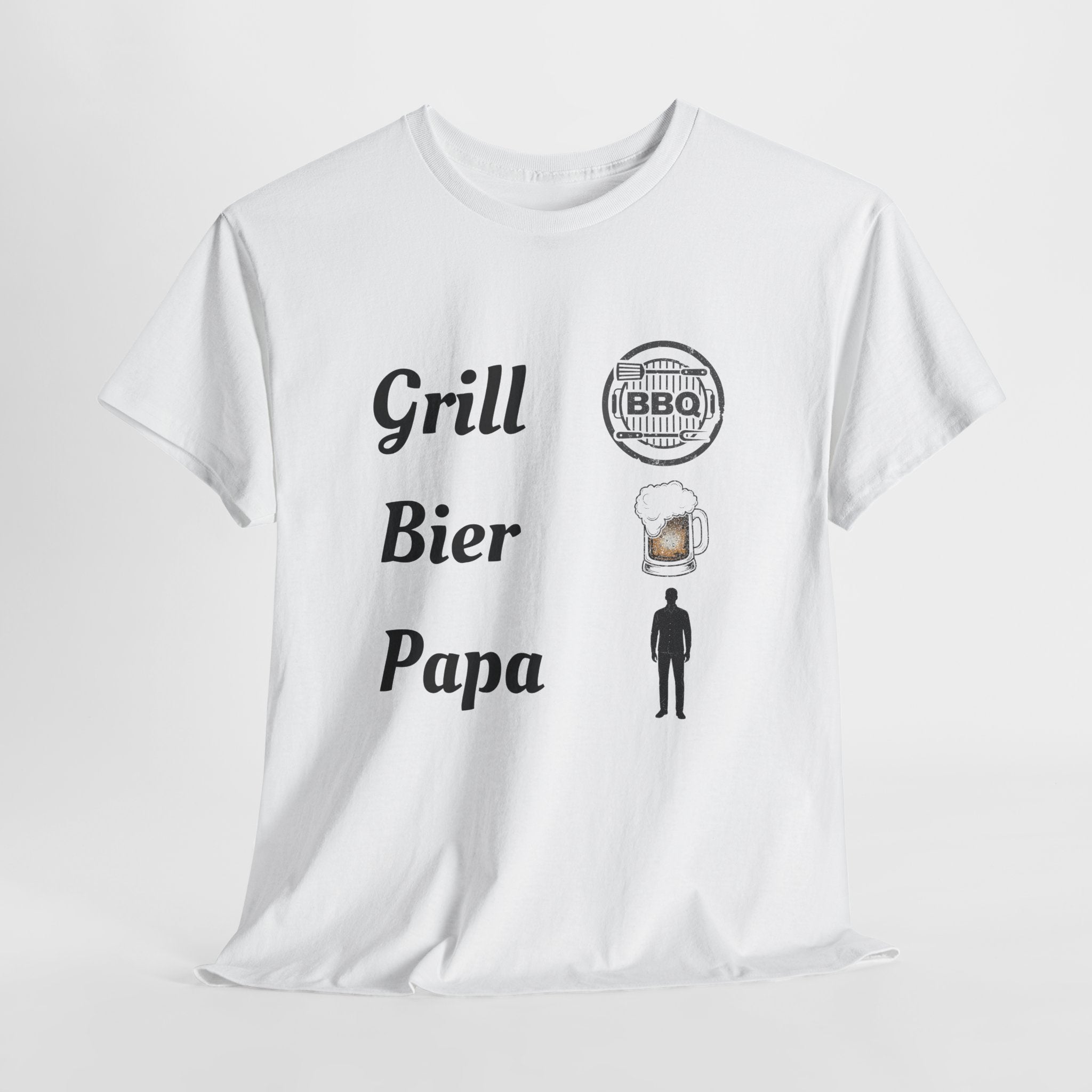 Papa T-Shirt „Grill Bier Papa“ – Lustiges Grillshirt für Väter – BBQ Herren Shirt