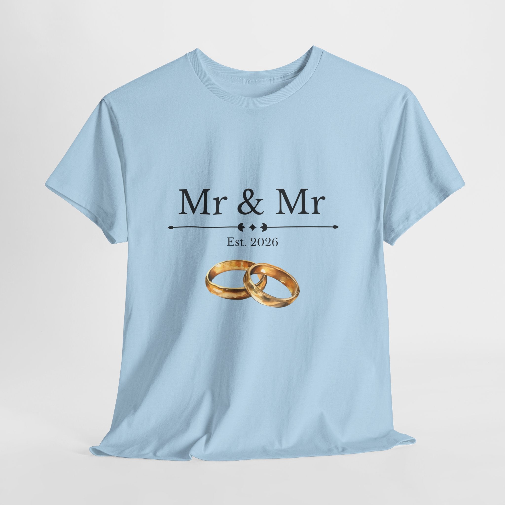 T-Shirt „Mr & Mr Est. 2026“ – Just Married Shirt – Hochzeits Geschenk für Männerpaar