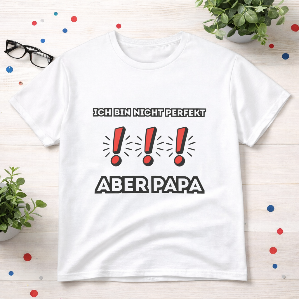 Papa T-Shirt „Ich bin nicht perfekt aber Papa“ – Lustiges Vater Geschenk – Herren Shirt für Papa