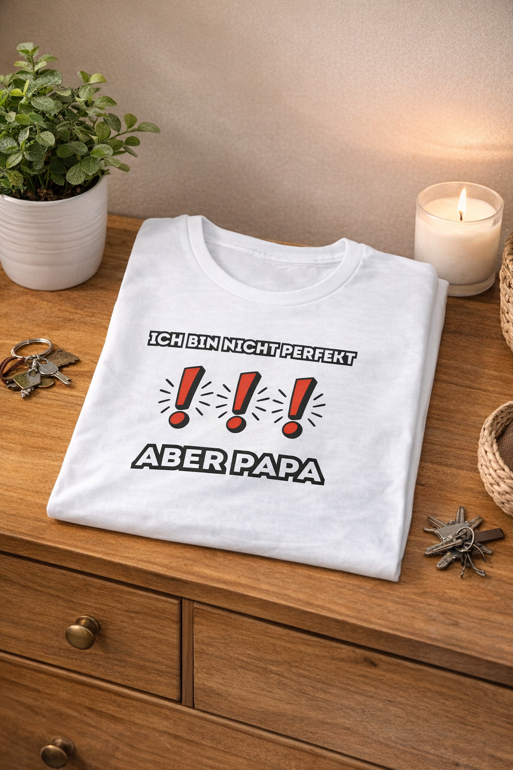 Papa T-Shirt „Ich bin nicht perfekt aber Papa“ – Lustiges Vater Geschenk – Herren Shirt für Papa