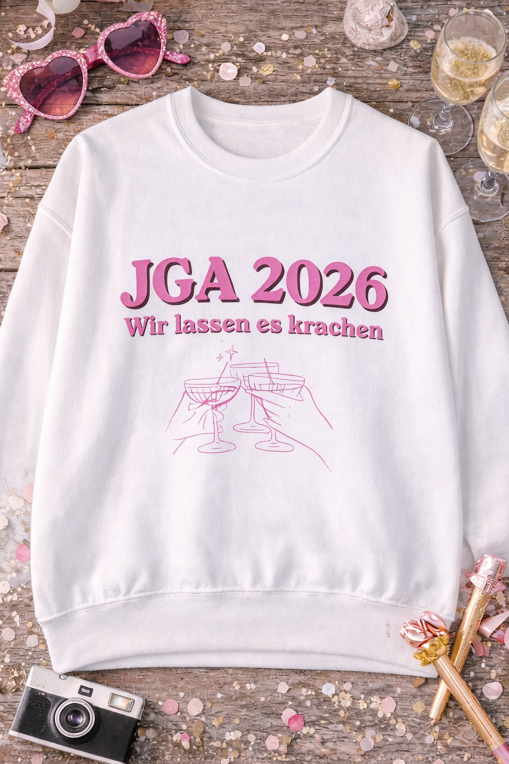 JGA 2026 Sweatshirt – Wir lassen es krachen | Junggesellinnenabschied Pullover | Team Bride Outfit