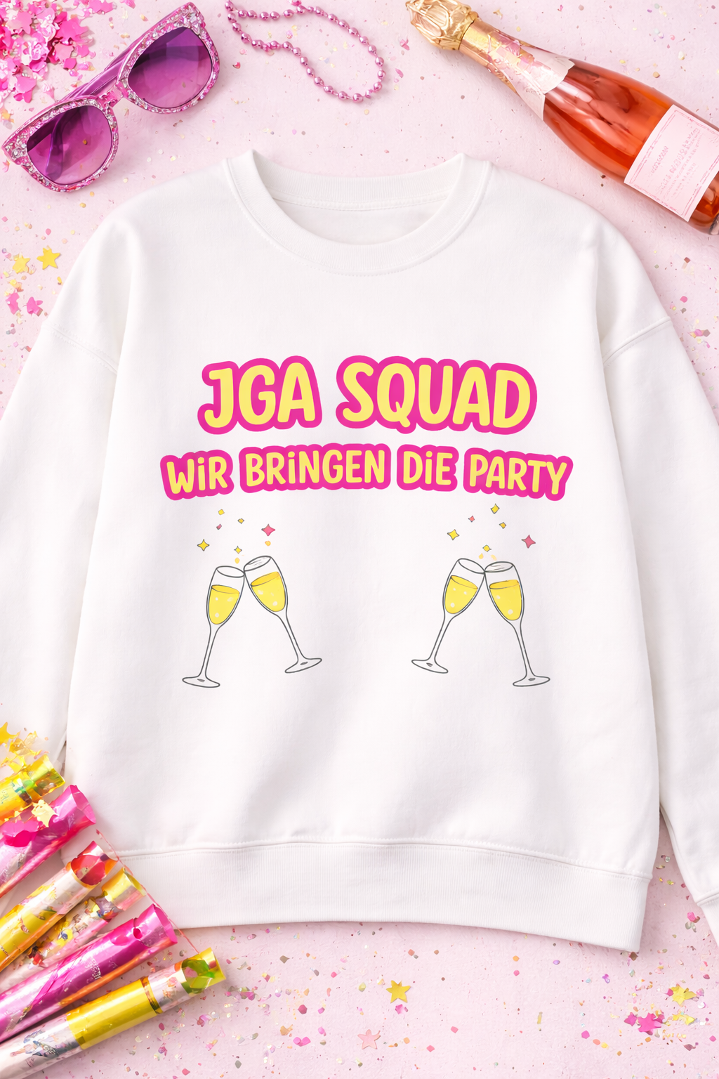 JGA Squad Sweatshirt – Wir bringen die Party | Junggesellinnenabschied Pullover | Team Bride Outfit