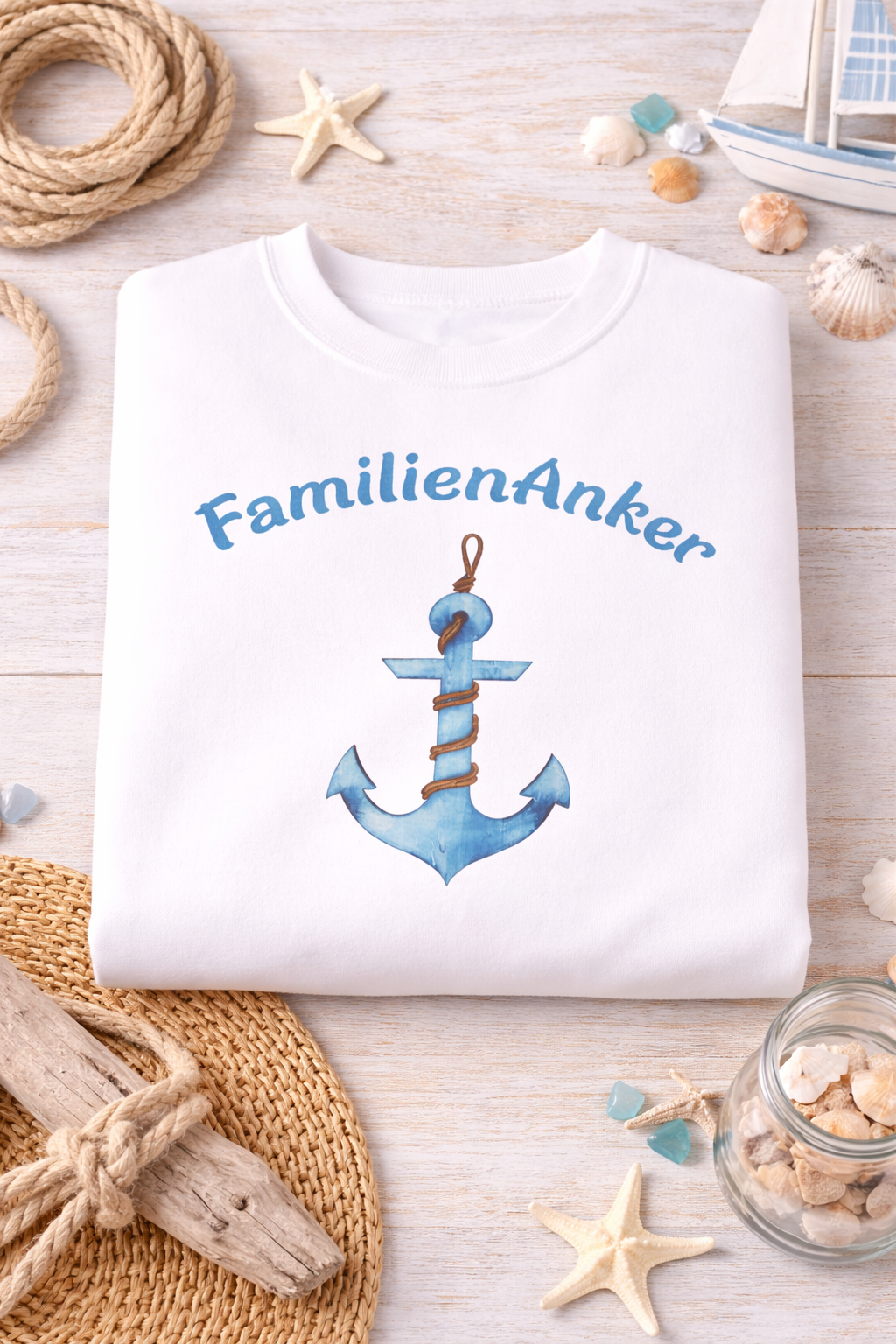 FamilienAnker Sweatshirt – Geschenk für Papa – Maritimes Papa Geschenk – Vatertag Pullover
