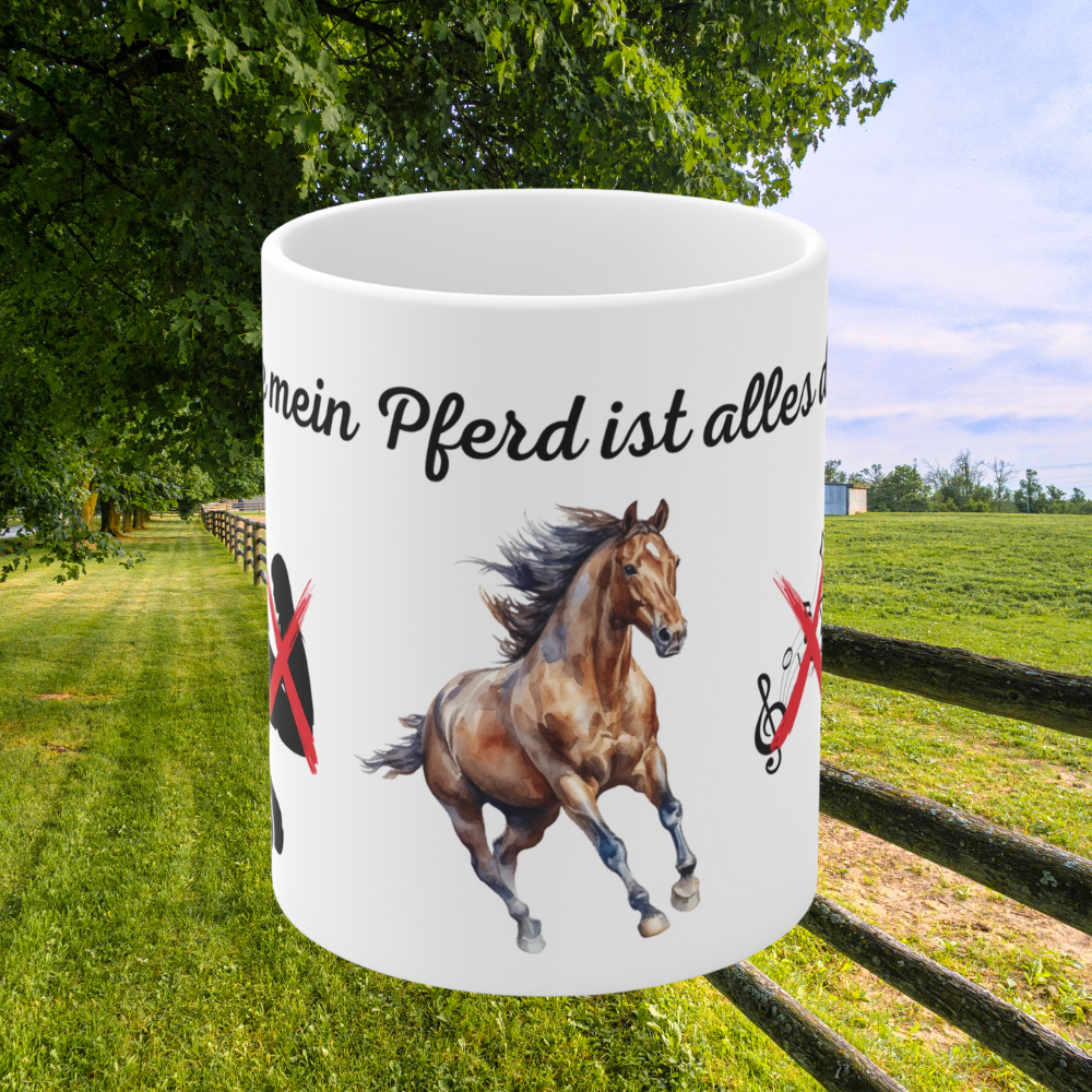 Tasse Pferdeliebe – Ohne mein Pferd ist alles doof | Geschenk für Reiter | Pferde Tasse 330 ml