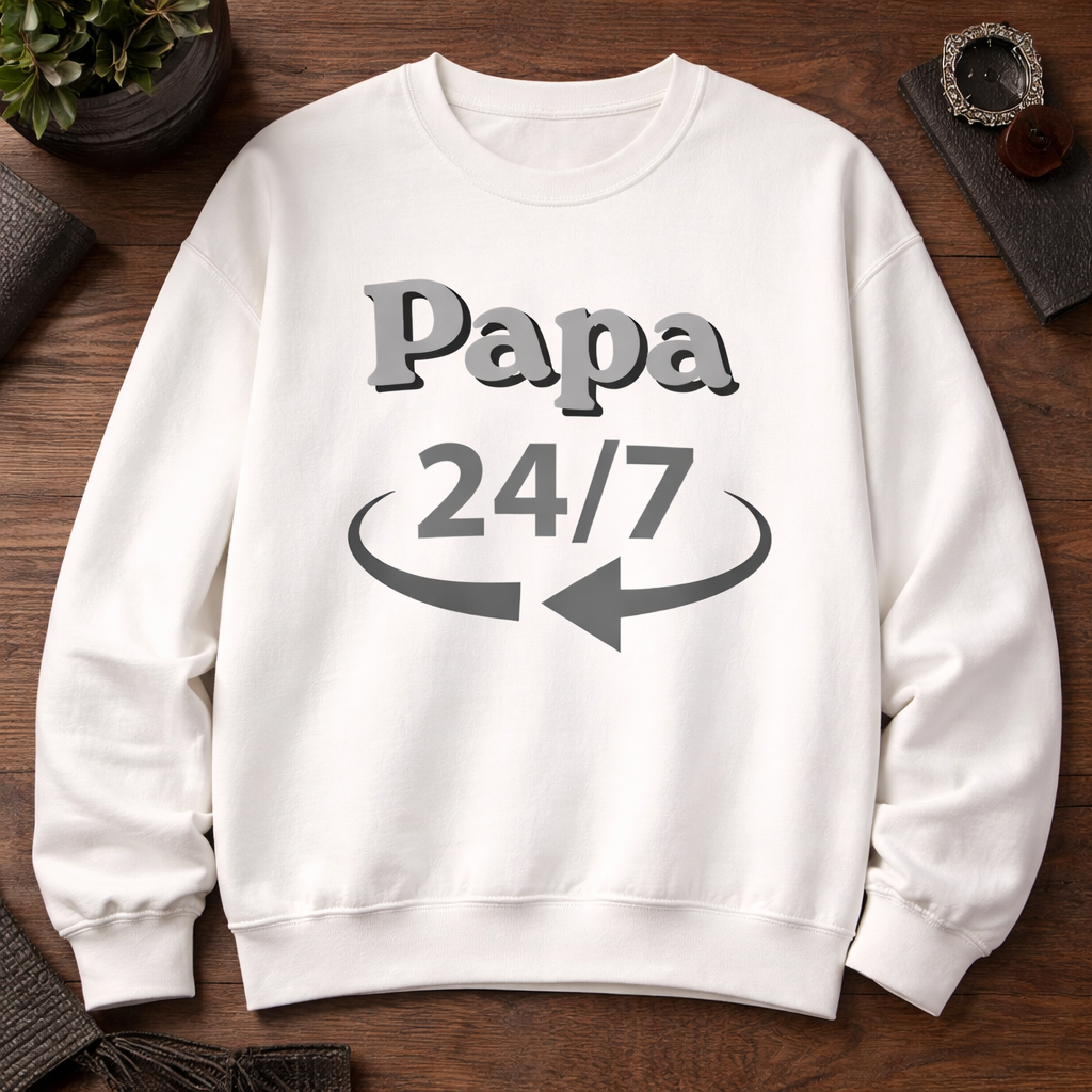 Papa 24/7 Sweatshirt – Geschenk für Papa – Cooler Papa Pullover – Vatertag Geschenk Idee
