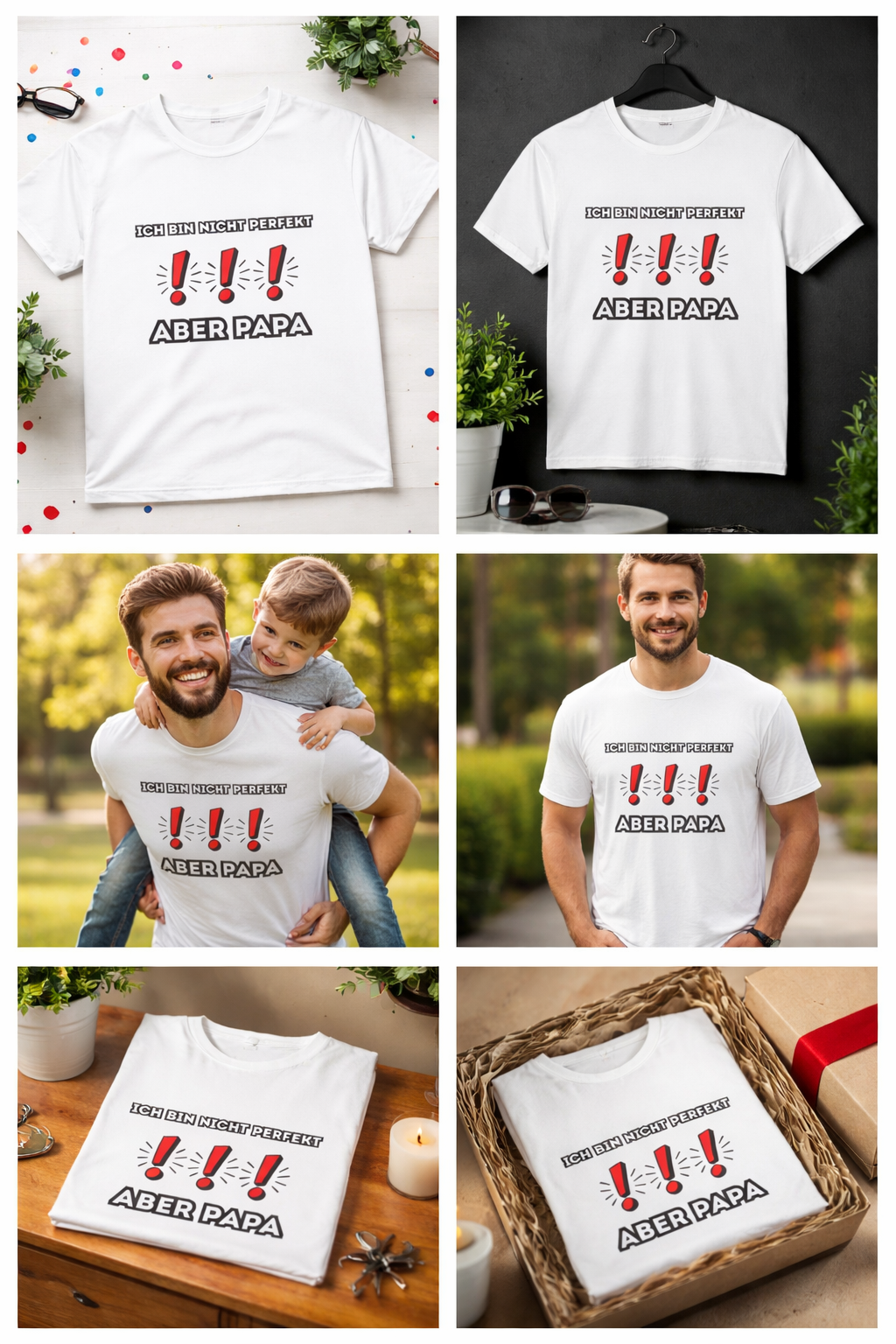 Papa T-Shirt „Ich bin nicht perfekt aber Papa“ – Lustiges Vater Geschenk – Herren Shirt für Papa