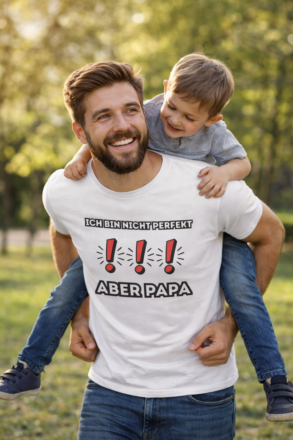 Papa T-Shirt „Ich bin nicht perfekt aber Papa“ – Lustiges Vater Geschenk – Herren Shirt für Papa