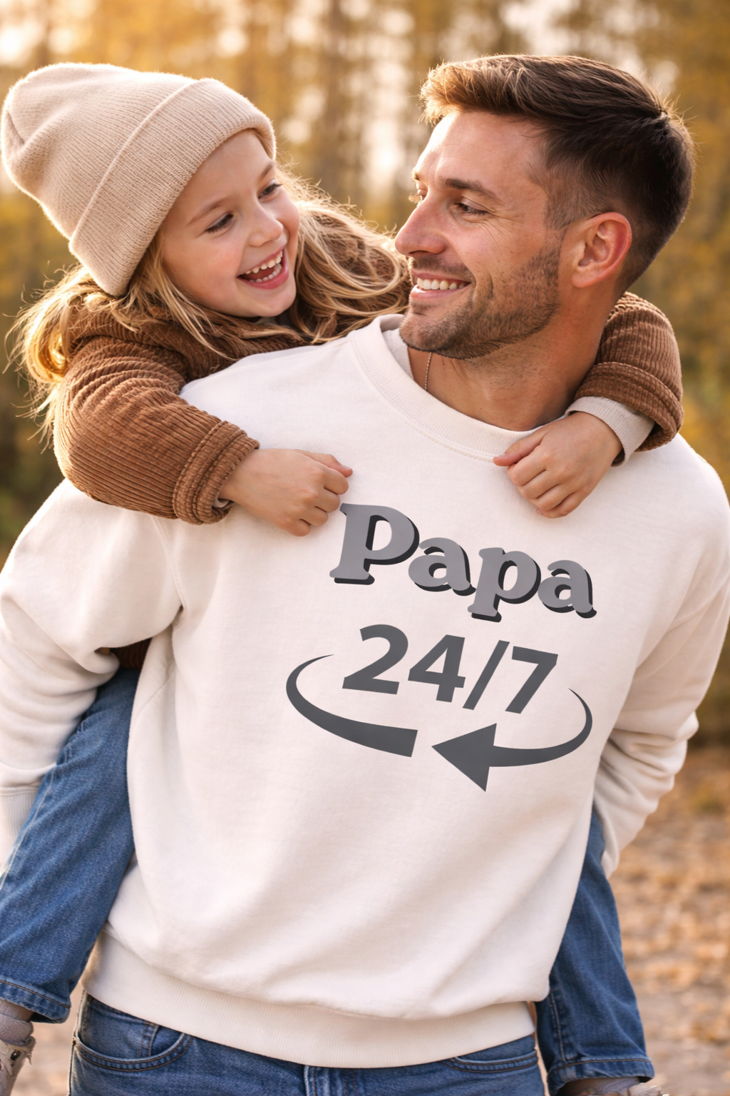 Papa 24/7 Sweatshirt – Geschenk für Papa – Cooler Papa Pullover – Vatertag Geschenk Idee