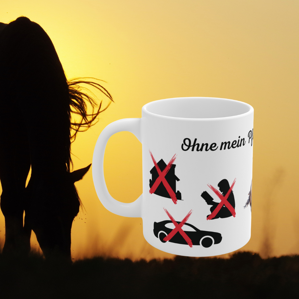 Tasse Pferdeliebe – Ohne mein Pferd ist alles doof | Geschenk für Reiter | Pferde Tasse 330 ml