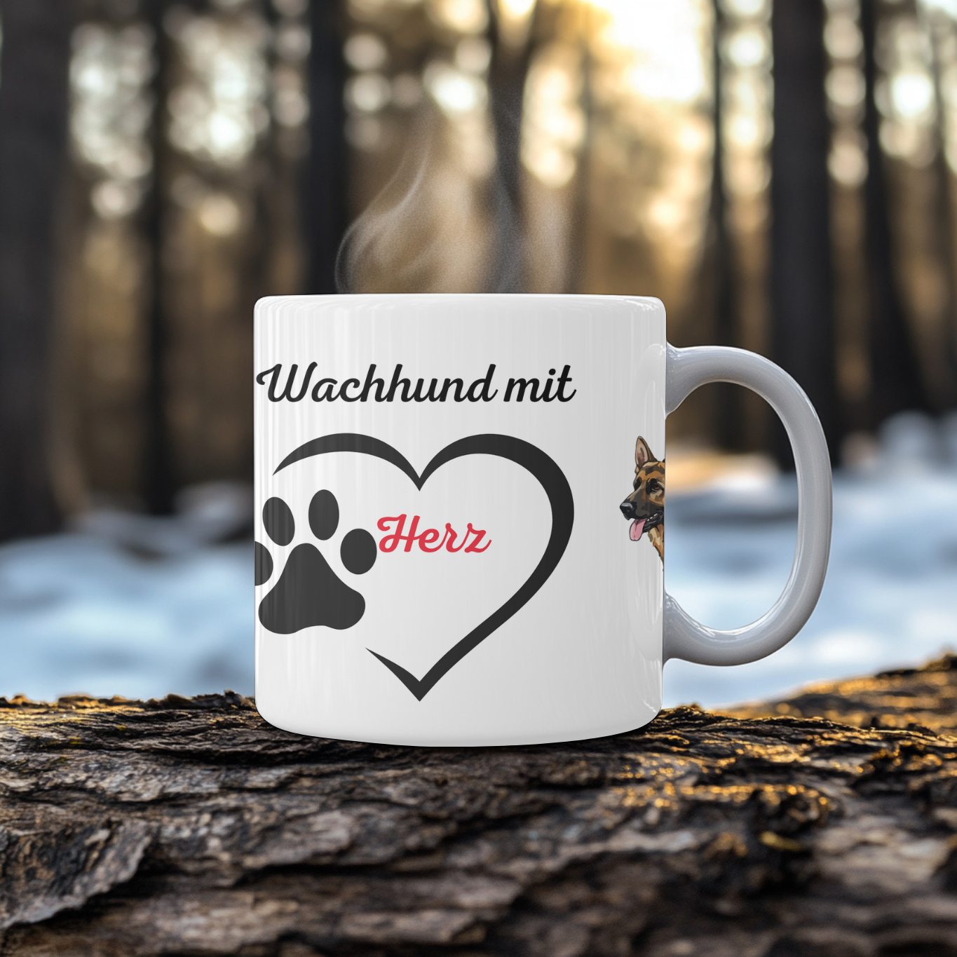 Tasse Deutscher Schäferhund – Wachhund mit Herz | Hundeliebe Geschenk | Schäferhund Tasse 330 ml