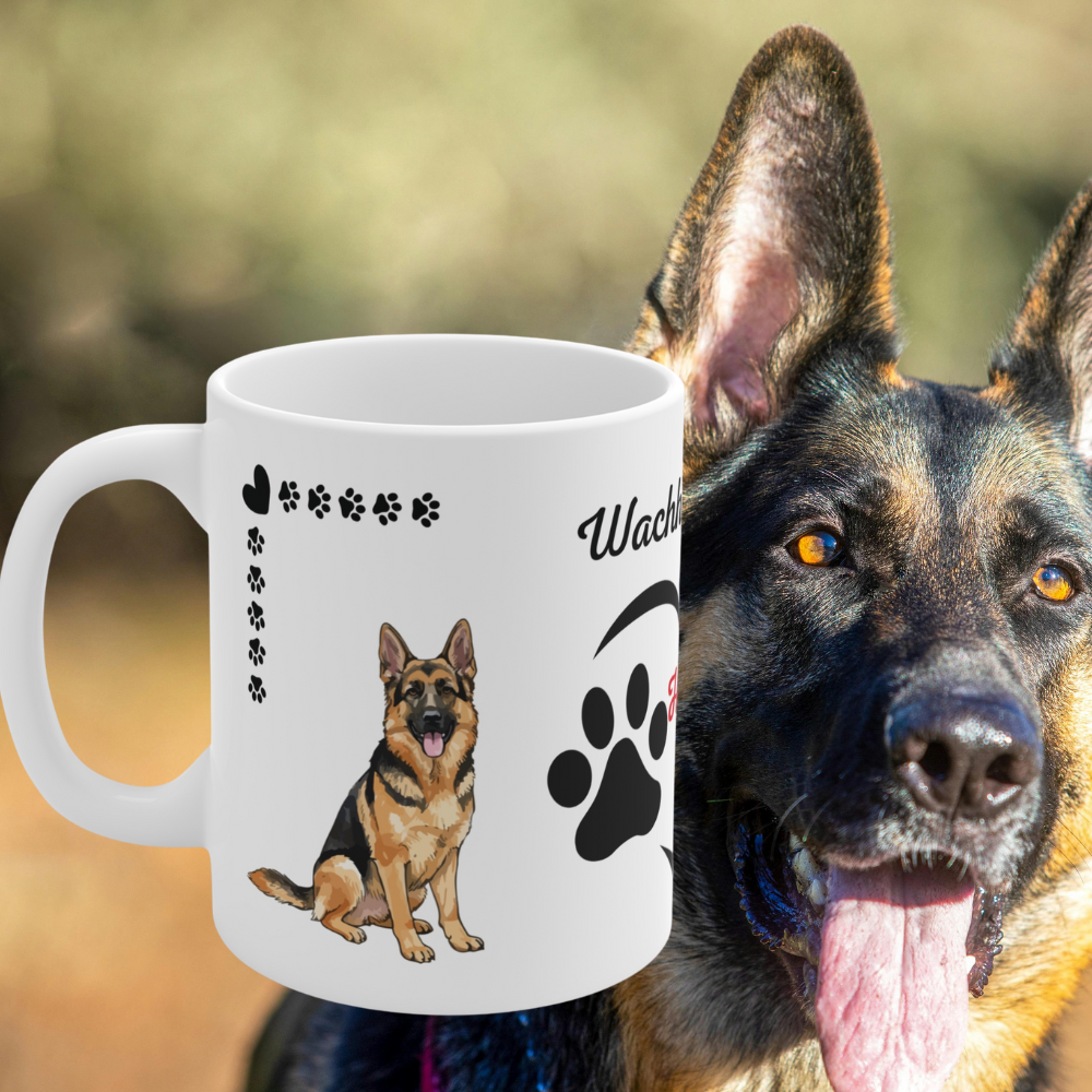 Tasse Deutscher Schäferhund – Wachhund mit Herz | Hundeliebe Geschenk | Schäferhund Tasse 330 ml