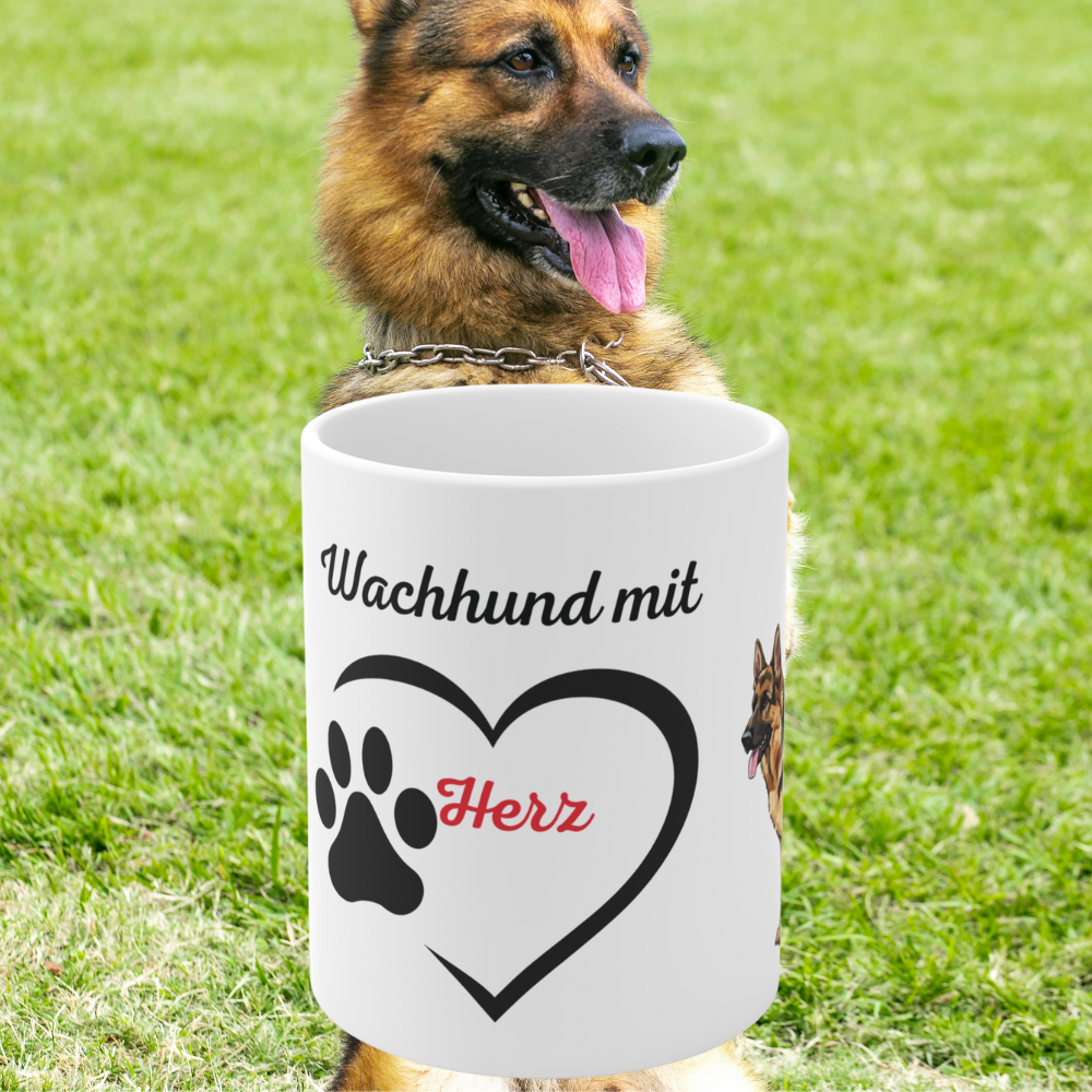 Tasse Deutscher Schäferhund – Wachhund mit Herz | Hundeliebe Geschenk | Schäferhund Tasse 330 ml
