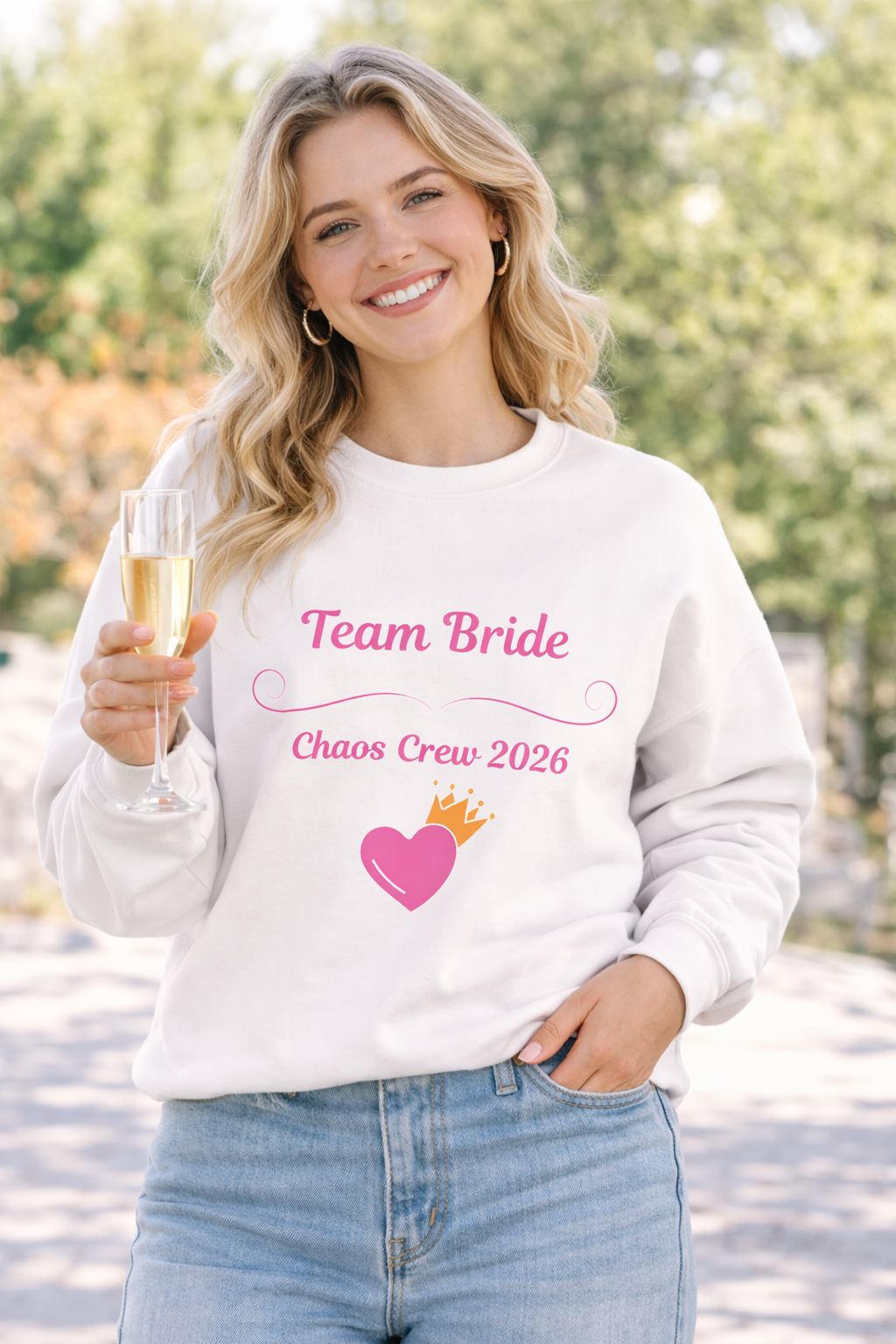 Team Bride Sweatshirt – Chaos Crew 2026 | JGA Pullover Frauen | Junggesellinnenabschied Outfit