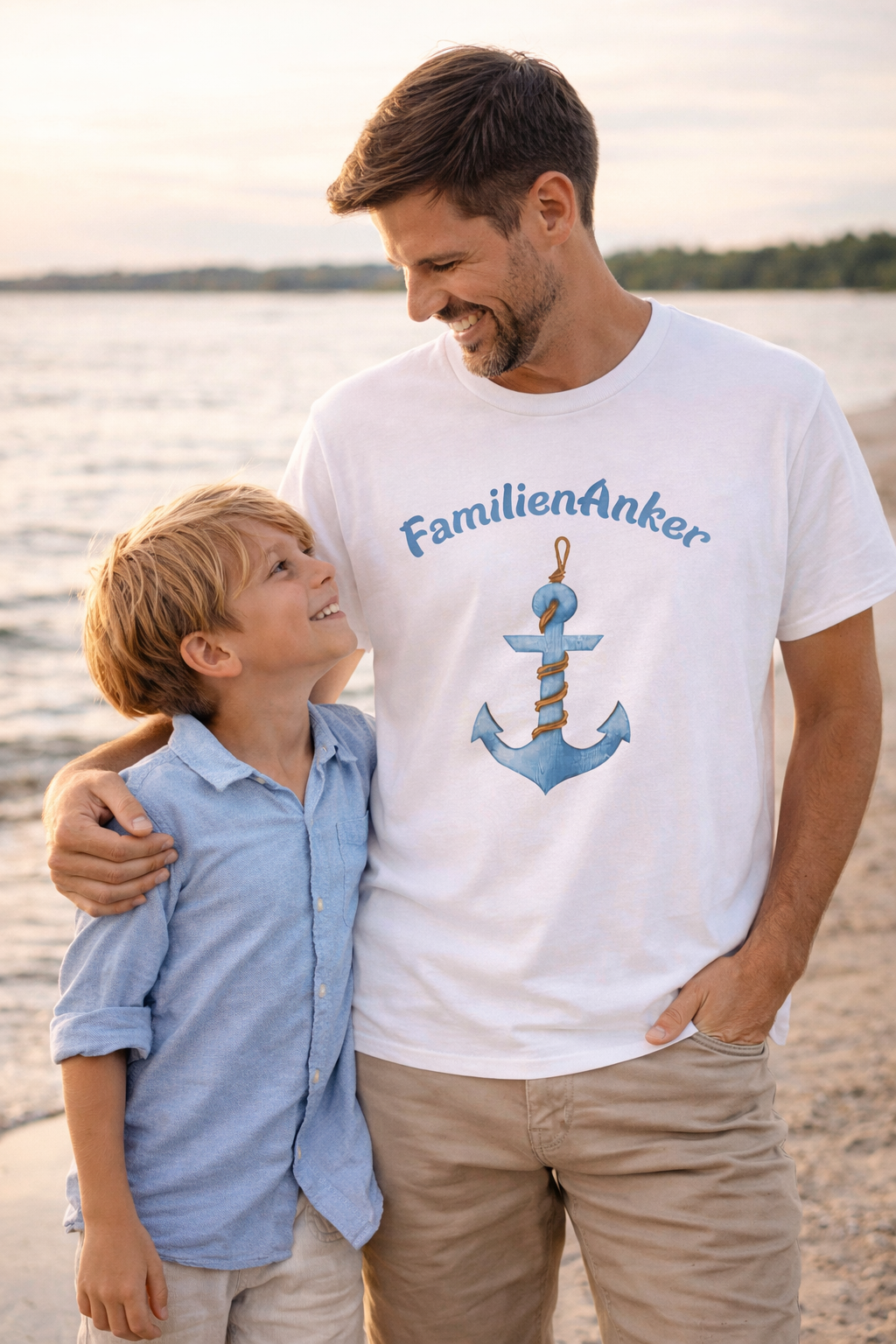 T-Shirt FamilienAnker für Papa – Geschenk für Vater – maritimes Shirt Männer – Vatertag Geschenk Papa – Familienmotiv